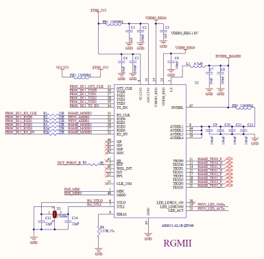 PHY芯片的AR8031的硬件接线图