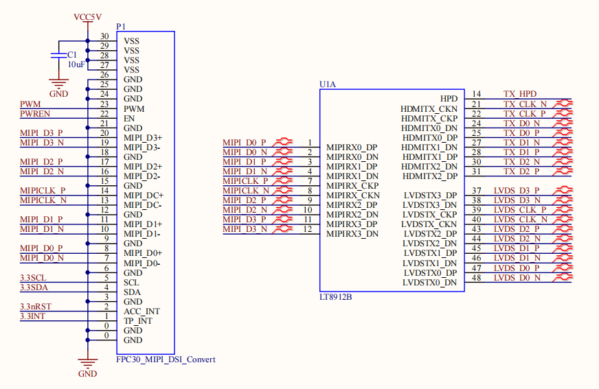 iMX8mm扩展HDMI和LVDS显示原理图1