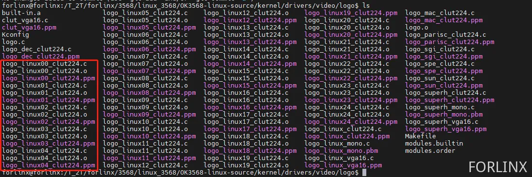 内核logo目录文件列表示意图