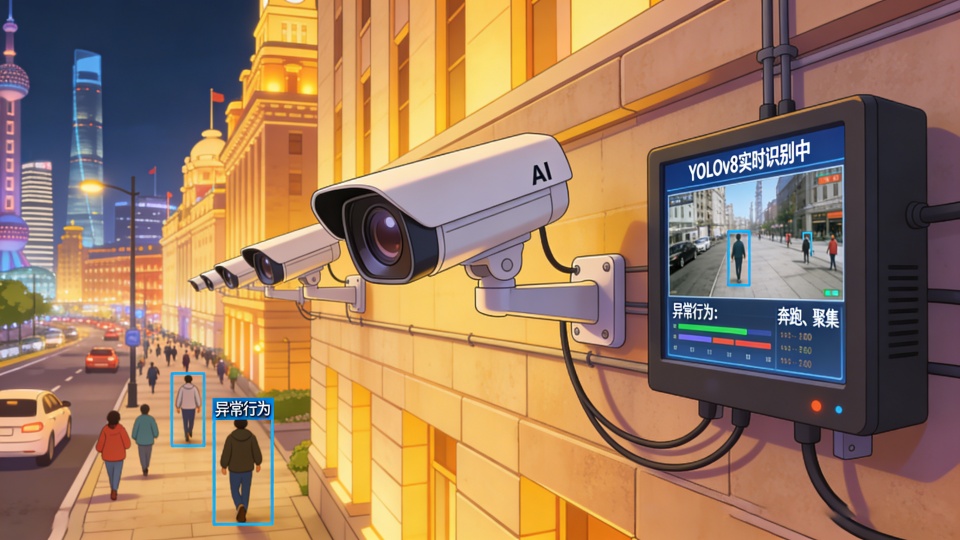 边缘AI本地实时视频识别：YOLOv8异常行为检测